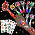 72 PCS Football Party Favors ? 48 PCS Luminous Tattoos & 24 PCS LED Finger Lights Combo ? Birthday Goodie Bag Fillers, Party Supplies, Gifts Light Up Toys Glow In The Dark for Boys and Girls