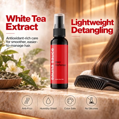Sauna Hair Protector Spray - Anti Frizz Mist for Heat & Humidity, 4 Fl Oz