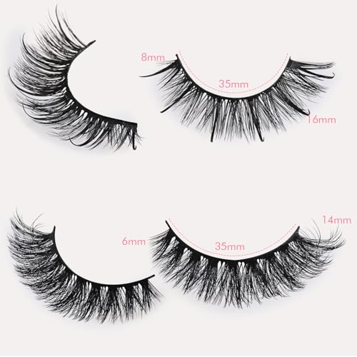 FARRED Wispy Hybrid Mink Eyelashes 14 Pairs Cat Eye Lash
