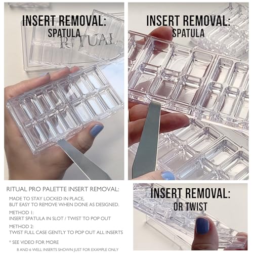 Empty Makeup Palette | 20 Wells | Modular Interchangeable Depotting System | Ritual Pro Palette 3 | Sample Bundle, Lipstick, Creams, Alcohol based makeup and paint, watercolor, Gouache, Acrylic paint