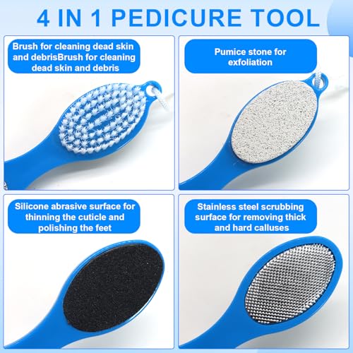 4-in-1 Pedicure Foot File & Pumice Stone Brush - Callus Remover (2 Pack)