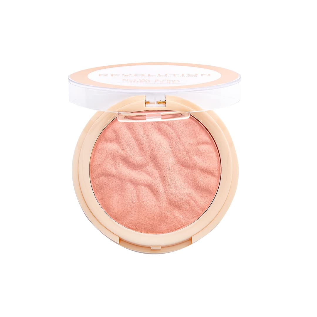 Revolution Beauty, Blusher Reloaded, Pressed Powder Face Blusher, Highly Pigmented & Long Lasting Formula, Peaches & Cream, 0.26 Oz.