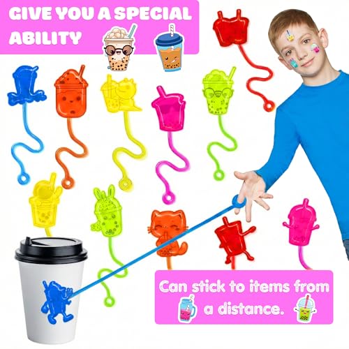 48pc Boba Party Favors Set - Stick Hands & Temporary Tattoos
