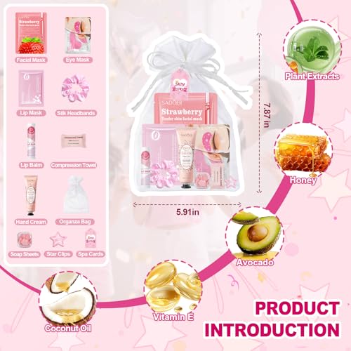 110 PCS Spa Party Supplies for Girls, Includes Face Masks, Hand Cream, Lip Balm, Eye Patches, Lip Mask & Soap Sheets, Ideal Bulk Sleepover & Birthday Party Favors for Women & Girls
