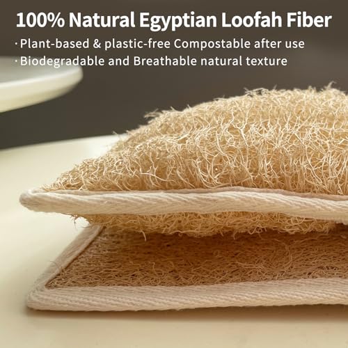 Egyptian Loofah Soap Bag - Natural Exfoliating Pouch (2 Pack)