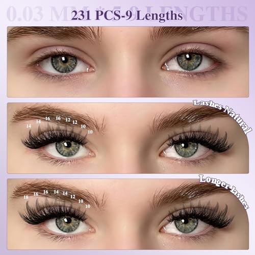 B&Q SpireMeld Lash Clusters - 280 Pcs Fluffy Manga Eye Lashes