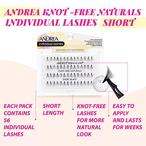 Andrea Knot-Free Naturals Individual Lashes Short Black 2 Pack