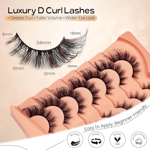 Yasnai 9D Cat Eye False Eyelashes 7 Pairs - Mink Fluffy