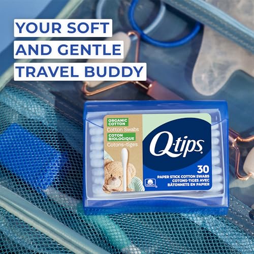 Q-tips Organic Cotton Swabs Travel Pack - 10x30 Count, Gentle & Eco-Friendly