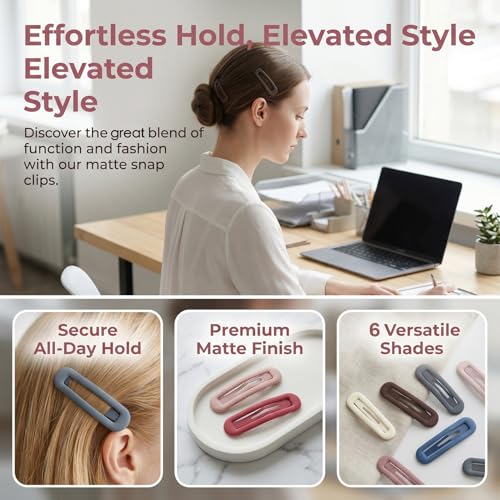 12 Pcs Matte Metal Hair Clips Set for Women - No Slip Barrettes