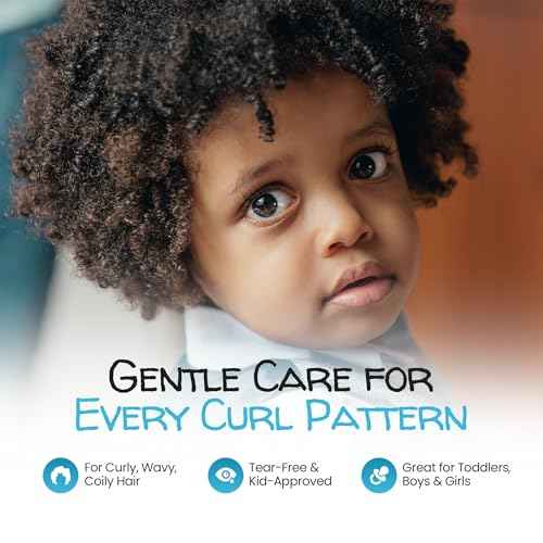 Kids Curly Hair Gift Set | 2-in-1 Kids Shampoo & Conditioner, Curl Cream, & Leave-In Conditioner | Shea Butter, Tear-Free, Frizz Control, & Sulfate-Free, 32 Fl Oz