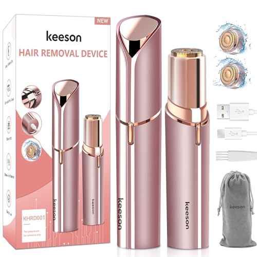 Facial Hair Removal for Women, 360¡Æ Floating 2X Powerful Painless Facial Hair Remover, Lipstick-Sized, USB Rechargeable, Face Razors Shaver for Women Upper Lip,Chin,Peach Fuzz,Mustache (Pink)
