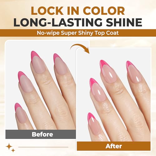 UNA GELLA No Wipe Gel Top Coat (2-Pack) - Ultra Shine UV Gel Polish, 10ml