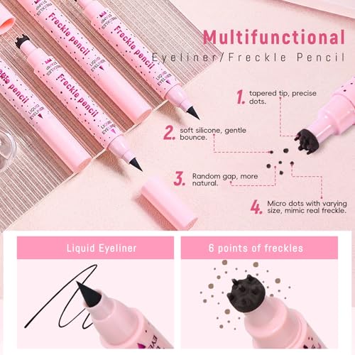 Noerrors 2-in-1 Freckle Stamp and Eyeliner Pen - Waterproof & Natural