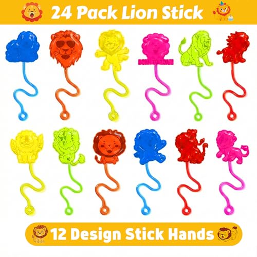48PC Lion Party Favors - Stick Hands & Temporary Tattoos