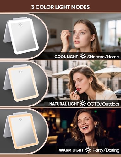 Klarh 10X Magnifying Makeup Mirror with Touch Control & LED Lights