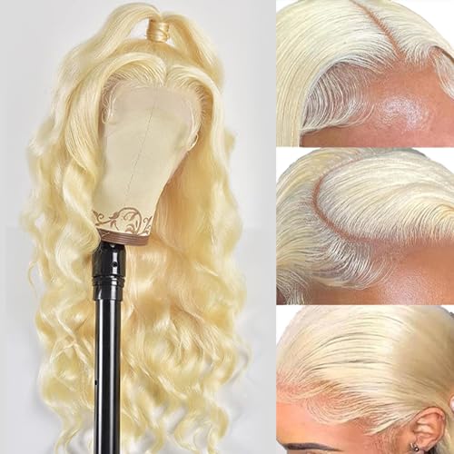 SEMANK 20 Inch Blonde Human Hair Lace Front Wig 613 Body Wave 13x6 HD Frontal