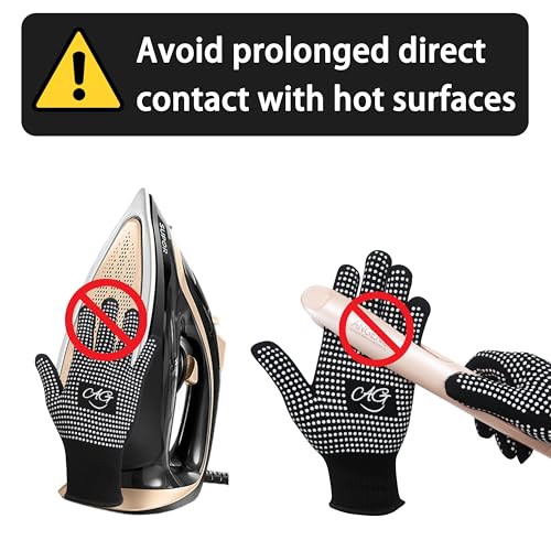 Heat Resistant Gloves for Hair Styling – Silicone Grip, 2 Pair
