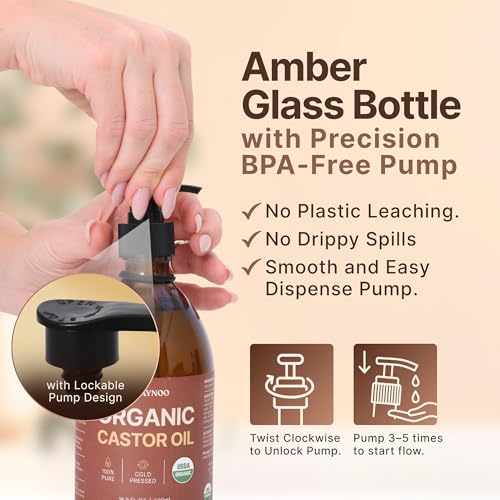 Zaynoo Organic Castor Oil 16.9oz Cold Pressed Vegan for Hair & Skin - Pack of 1