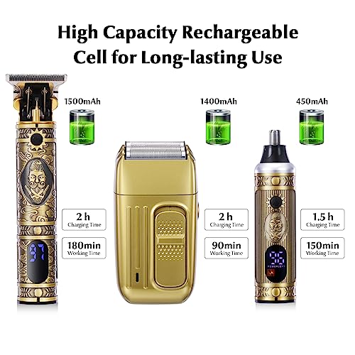 Bestauty 3 in 1 Beard Trimmer Kit, Electric Shavers for Men, Cordless Nose Hair Trimmer Foil Shavers Hair Clippers, Men's Grooming Kit Gifts for Men