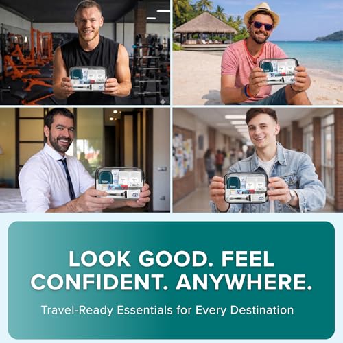 Men's 12-Piece Travel Toiletry Kit - Premium Grooming Essentials