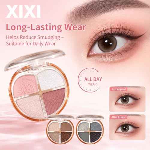 4-Color Eyeshadow Palette - Matte & Shimmer, Waterproof