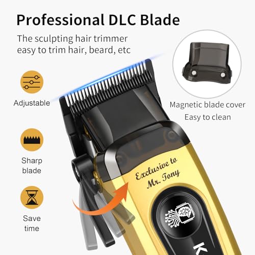 KEMEI KM-90-4 Professional Hair Clipper for Men Cord/Cordless Hair Cutting Kits, Hair & Beard Trimmer, Adjustable Blade Barber Clippers with USB Rechargeable, Gift for Men