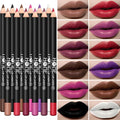 12Pcs Waterproof Matte Lip & Eyeliner Pencil Set - Long Lasting, Multi-Use