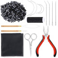 Hair Extension Kit with 200 Micro Beads & 3-Hole Plier