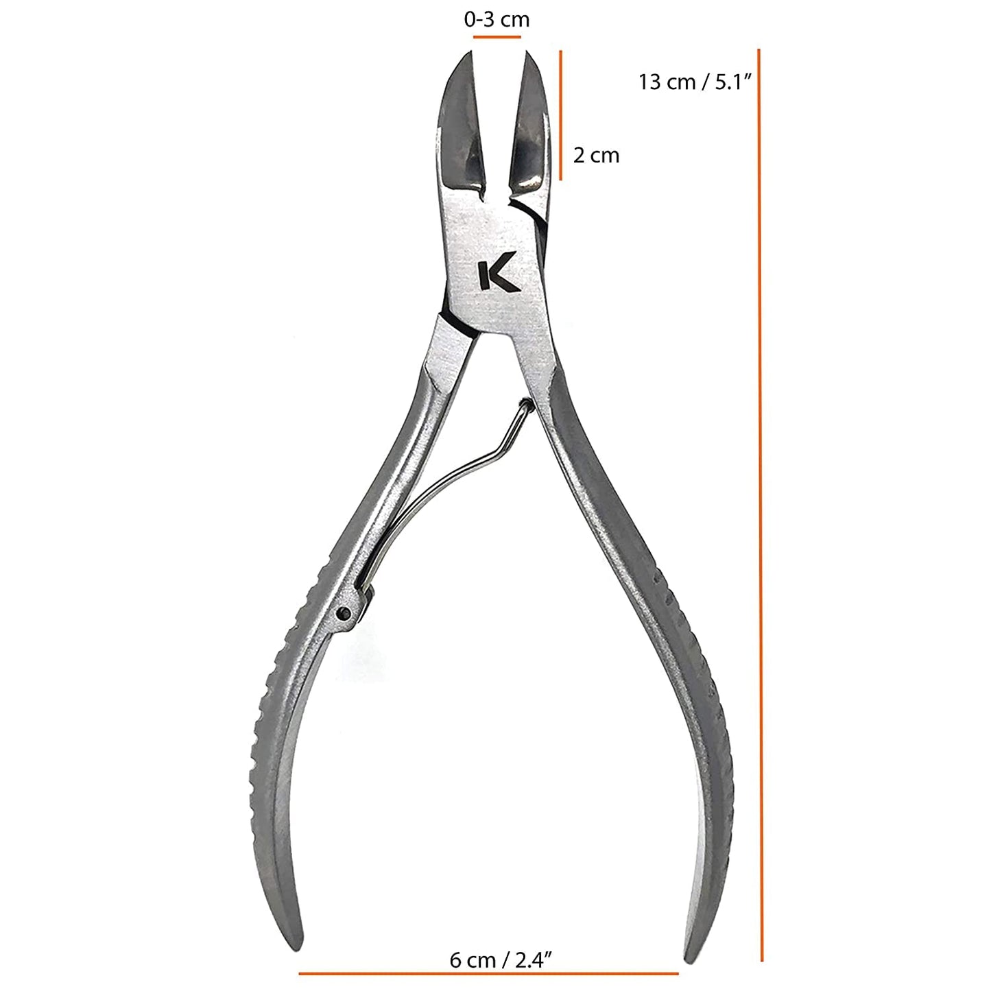 KOHM Nail Clippers + Ingrown Toenail Clippers for Thick Nails - Heavy Duty, Wide Mouth Professional Fingernail and Toenail Clippers for Men, Women & Seniors, Silver