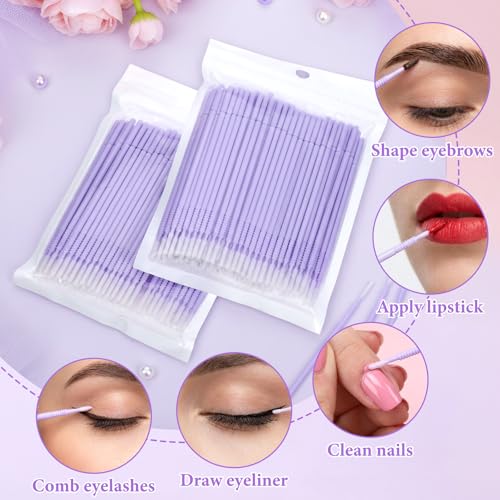 200 Pcs Microswabs for Eyelash Extensions - Precision Microbrush Applicators