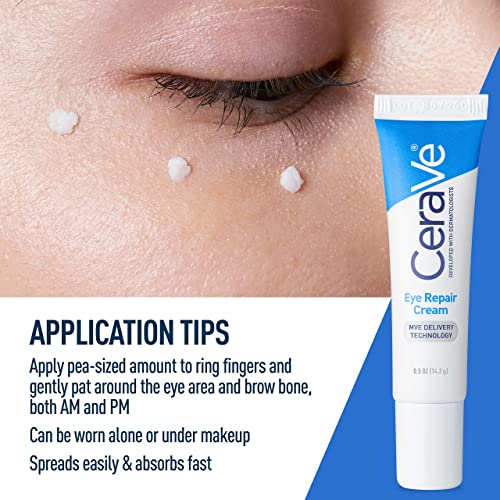 CeraVe Eye Repair Cream | Under Eye Cream For Puffiness And Bags Under Eyes | Hyaluronic Acid + Niacinamide + Marine Botanical Complex | Hydrating Eye Cream | Oil Free & Opthalmologist Tested