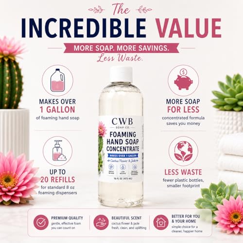 Foaming Hand Soap Concentrate, Cactus Flower & Jade, 16 fl oz