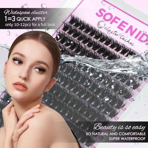 Lash Clusters Kit 80D Lash Clusters Kit 10-18mm Volume Eyelash Clusters D Curvature Cluster Eyelash Extensions 3D Wispy Lashes Clusters DIY Lash Extension Kit(80D-10-18MIX Thick Kit)