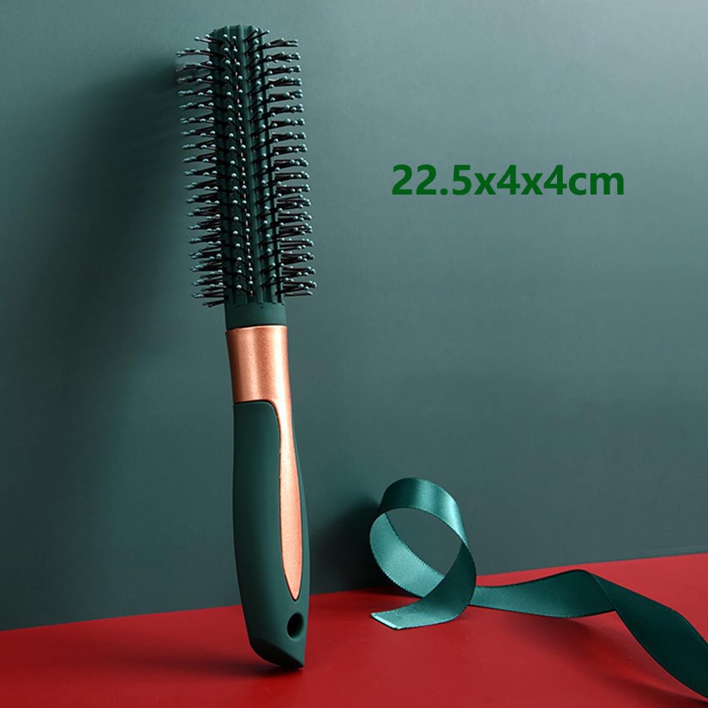 Reazana Styling Brushes Detangling Brush Blow Drying Detangler Hairbrush Nylon Bristle Pins Anti-Static Massage Hair Brush Fashion Comb for Women and Girls Thick Curly Wavy Dry and Wet Hair (Round)