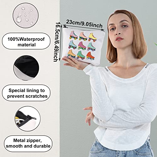 WZMPA Roller Skater Cosmetic Makeup Bag Roller Skating Lover Gifts Roller Girl Gift Roller Skate Sport Zipper Pouch Bag For Women Girls (Roller Skater)