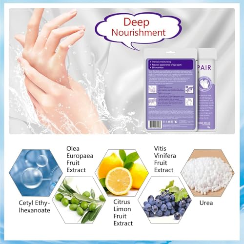 AIQIUSHA Collagen Moisturizing Hand Mask Gloves for Dry Cracked Hands - 4 Pack