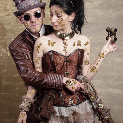 Steampunk Temporary Tattoos Face Tattoos Sheet Set