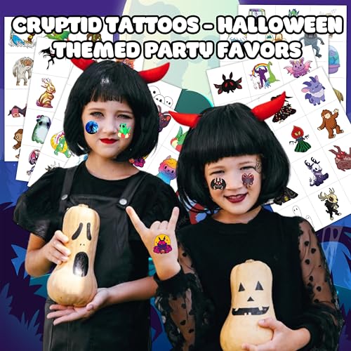 96-Piece Cryptid Temporary Tattoos - Alien, Bigfoot, Mothman