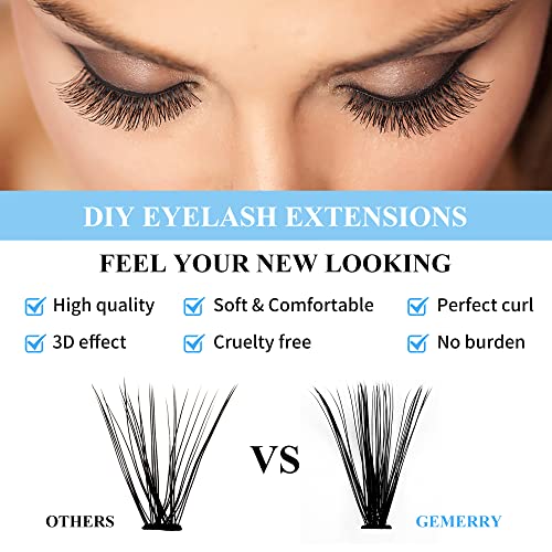 Natural Lash Clusters Eyelash Clusters 280 PCS D Curl Lash Clusters Eyelash Extensions Soft&Natural Individual Lashes Mink Cluster Lashes DIY At Home Lash Extension Clusters (30D/40D-D, 8-16mm)