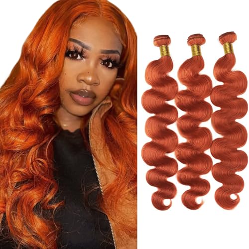 Fridnae 350 Ginger Body Wave Human Hair Bundles - 16-20 Inch