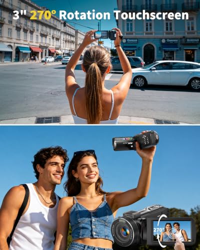 4K Video Camera Camcorder with 18X Zoom & Night Vision