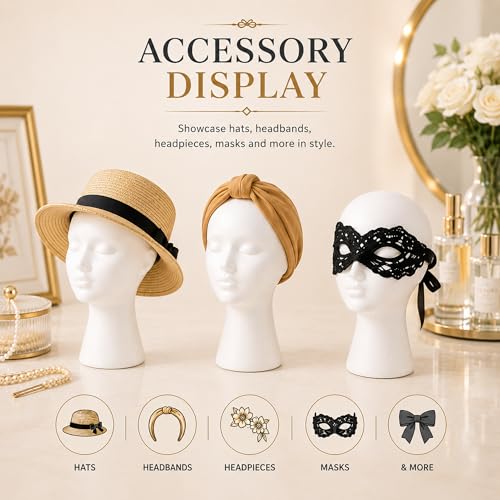 Smilco 11" Foam Wig Head Mannequin Stand - 3 Pack