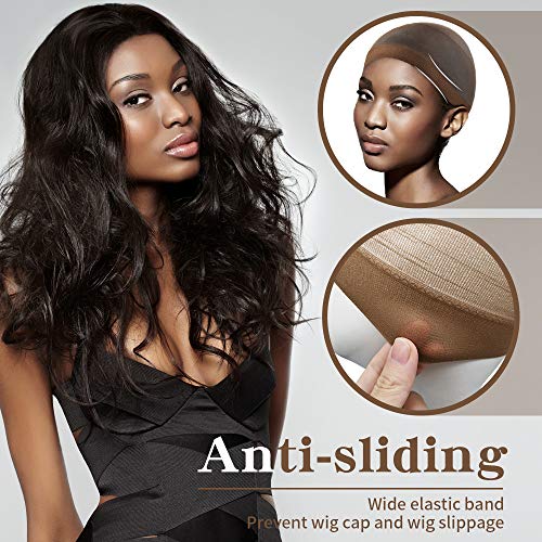 Dreamlover Wig Caps for Women, 12-Pack Brown Stocking Caps