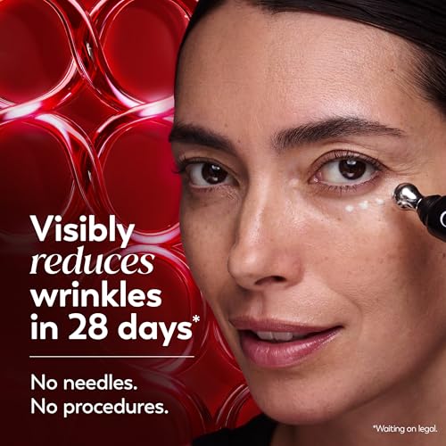 Olay Regenerist Under Eye Cream Roller, Eye Wrinkle Cream, Crows Feet & Bags Treatment, Anti-Wrinkle, Anti-Aging Serum, Fragrance-Free, Hexa-Repair Peptide & Bakuchiol, 0.7oz