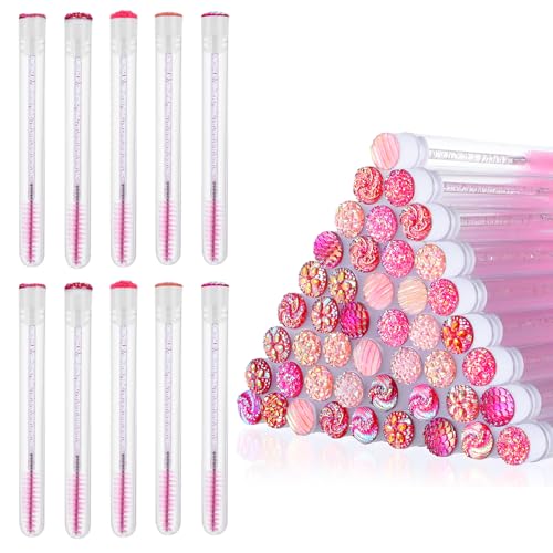 200 Pieces Mascara Wand Tube Set 100 Pcs Lash Spoolies for Eyelash Extensions 100 Pcs Diamond Empty Mascara Brush Disposable Colorful Eyebrow Applicator Makeup Tool