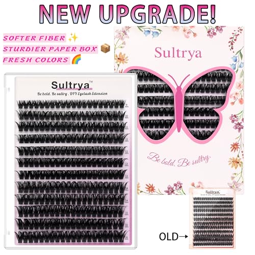 Sultrya 80D Eyelash Extensions Clusters - 240pcs 9-16mm