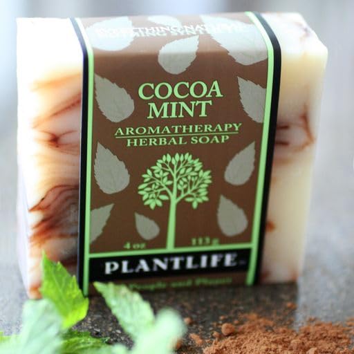 Plantlife Cocoa Mint 3-Pack Bar Soap - Moisturizing and Soothing Soap for Your Skin - Hand Crafted Using Plant-Based Ingredients - Made in California 4oz Bar