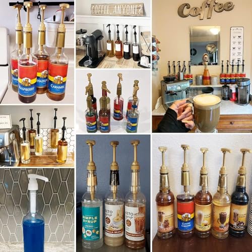 50 Pcs White Coffee Syrup Pump Dispenser, Compatible with 25.4 Oz/750ml Bottles, Great for Home & Coffee Bar Drinking Mixes, Tea, Beverage, Cocktails, Plus Spoons