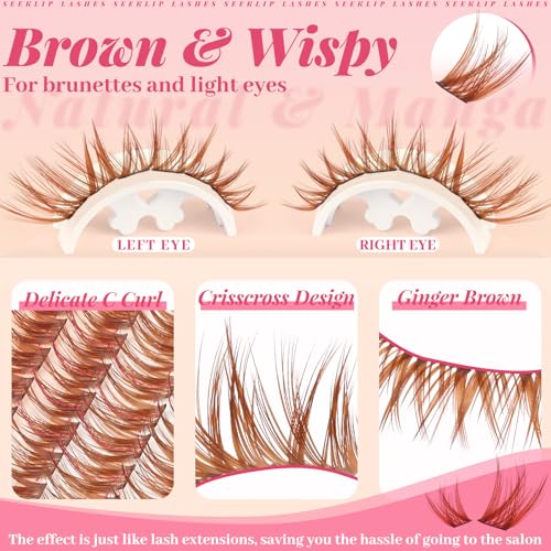 Brown Wispy Lash Clusters 8-16mm - Soft Individual Eyelashes